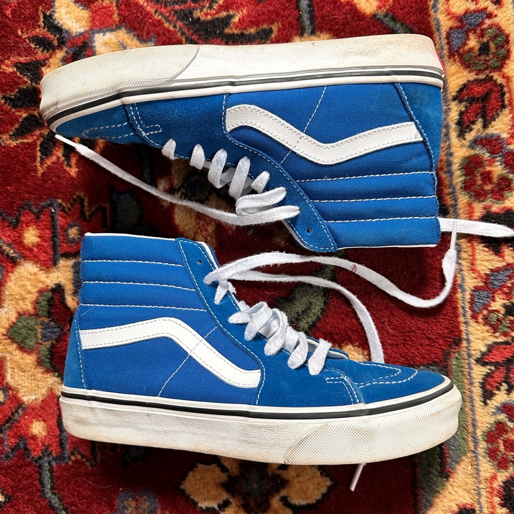 Vans Royal Blue High-Tops with White Details
